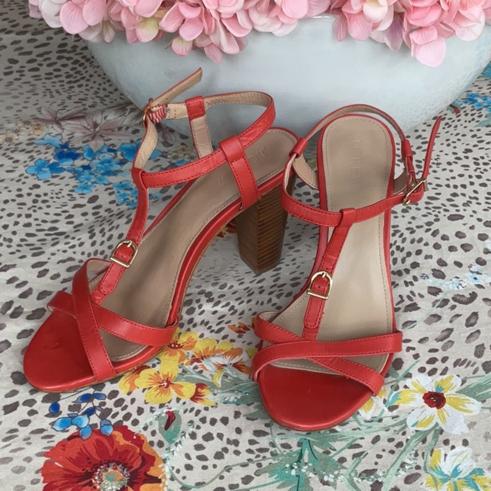 J. Crew Red Strappy Sandals